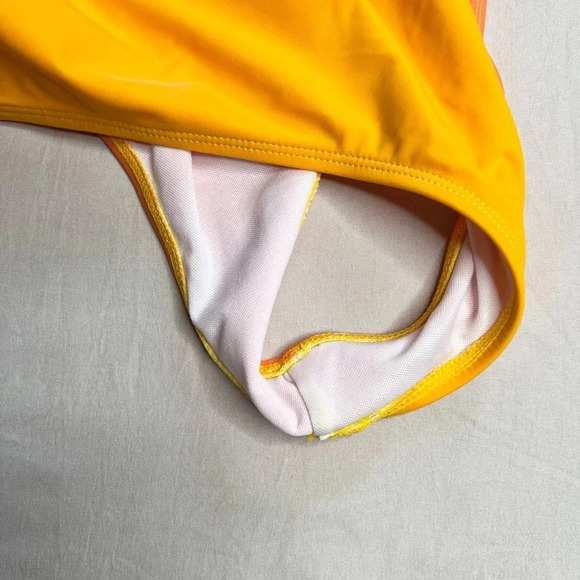SHEIN Women's High-Waisted Colorblock Bikini Bottoms Size M Orange Yellow - Picture 5 of 6